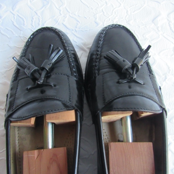 Cole Haan Mens Shoes 10D 10 Black Slip On Loafer Shoes Tassell leather